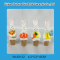 Useful Easter rabbit pattern ceramic wine bottle stopper